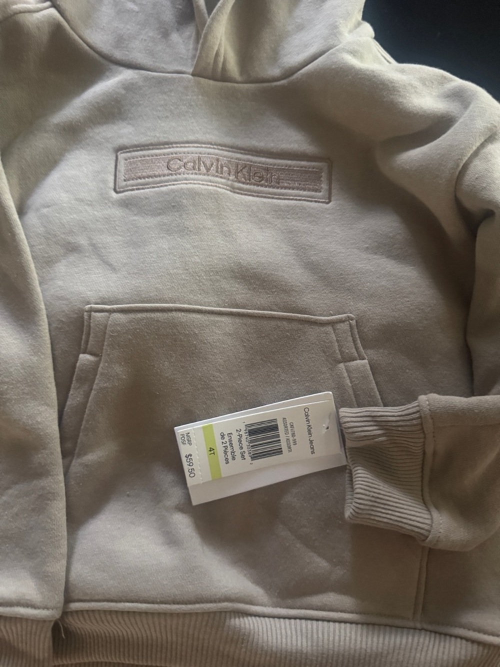 Calvin Klein Kids Beige Logo Hoodie